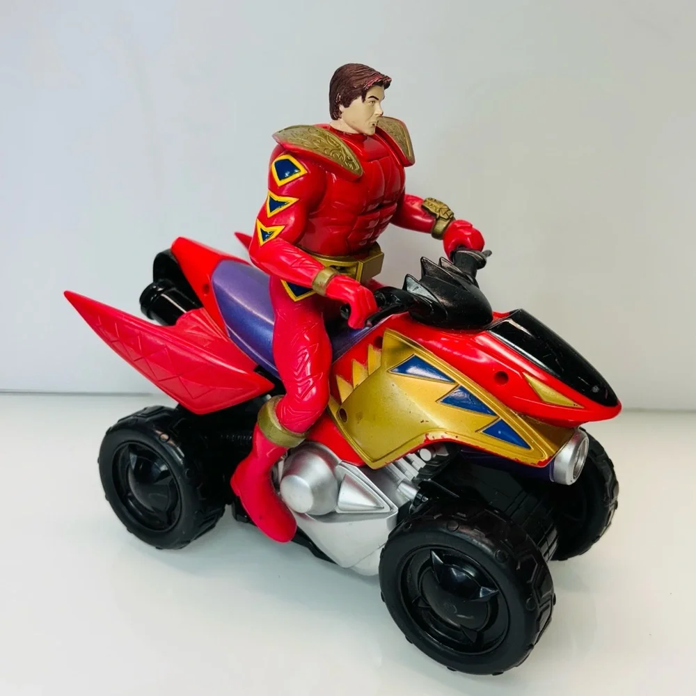 Red Power Ranger on 4 Wheeler Flipping Head 2004 Bandai Rare NO REMOTE CONTROL!